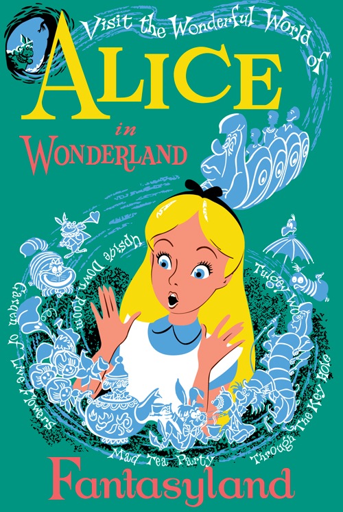 Retro Disney Poster, Alice in Wonderland